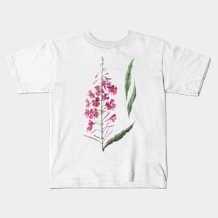 Watercolor Wildflower Fireweed Kids T-Shirt